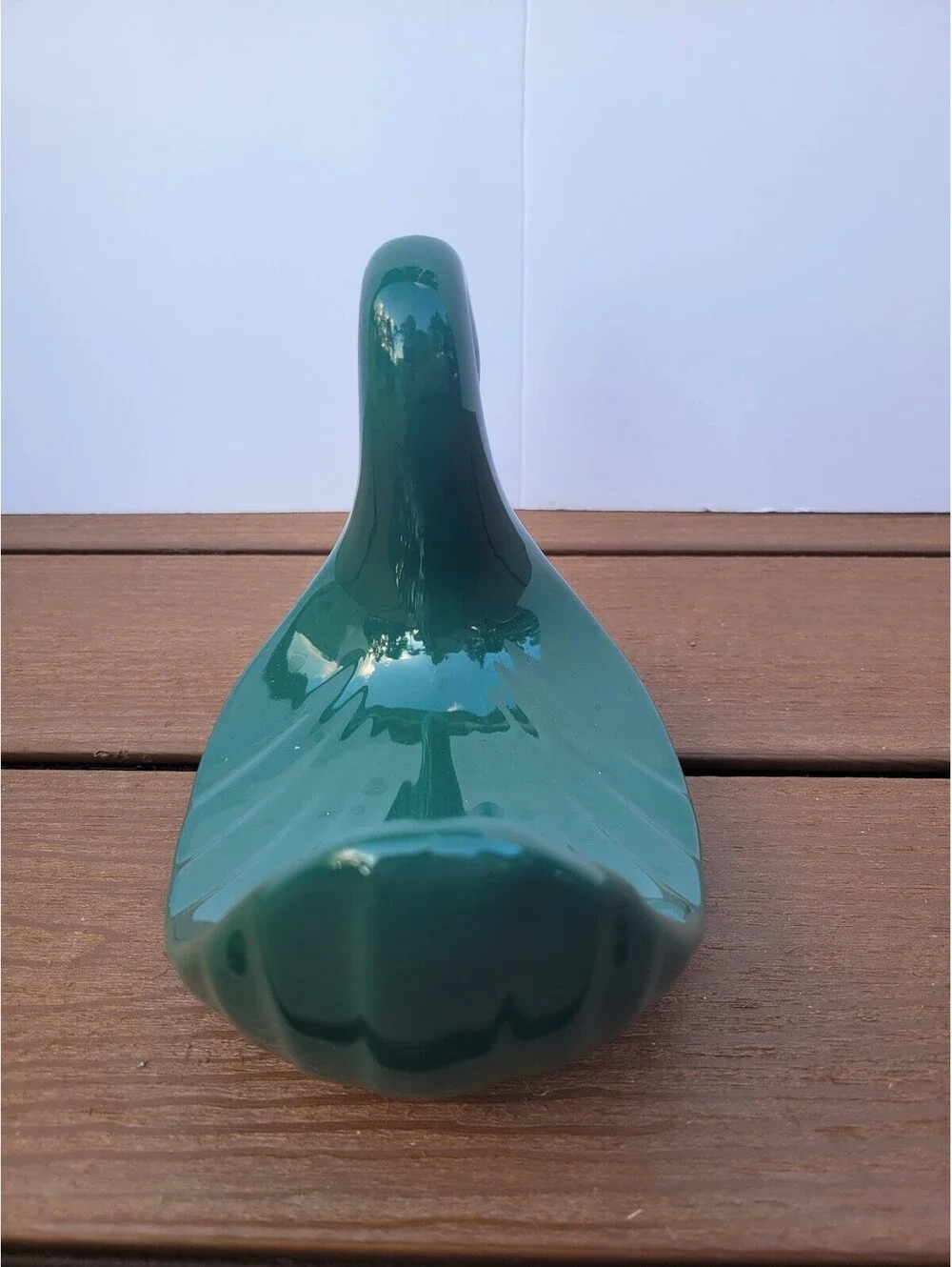 Green Ceramic Swan MCM Towel Soap Holder Bathroom Vtg Hollywood Regency